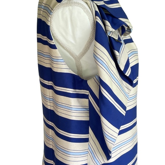 Banana Republic Blue and Cream Striped One-Shoulder Dress, Elegant and Beautiful - Picture 3 of 12